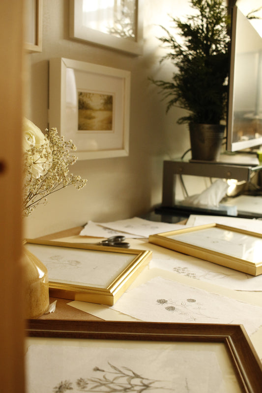 Print 457-Série-Fleurs fusain noir & blanc