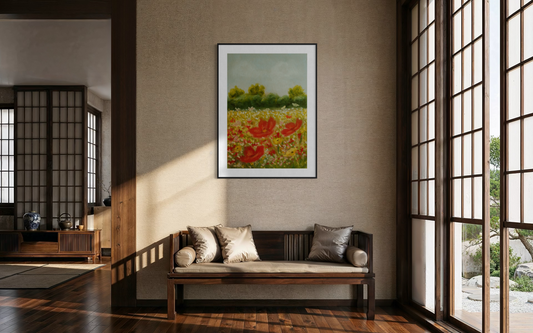 Art Print 563-Red Flower Fields by Natasha Prévost