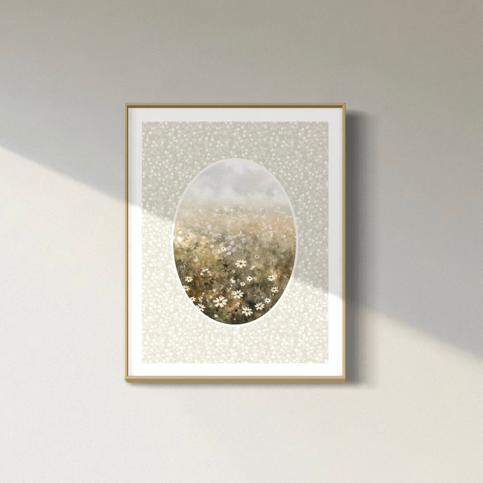 Print 442- Dreamy Flower Field-oval