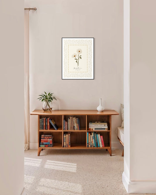 Art Print 545- Birth Flower personalized with Birthday & First Name by Natasha Prévost