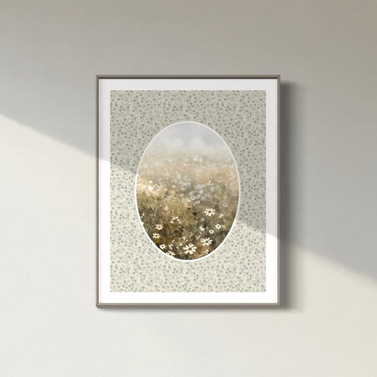 Print 442- Dreamy Flower Field-oval