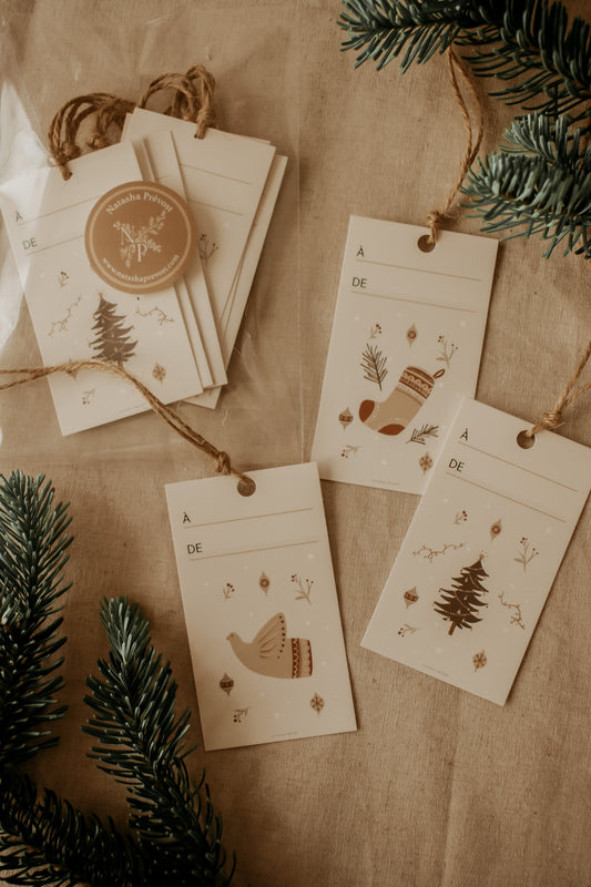 Gift Tags - Pack of 6 - Festive Set by Natasha Prévost