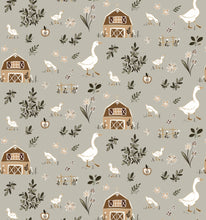 Couverture en polaire doux-Farmhouse & Ducklings-Fond vert pâle