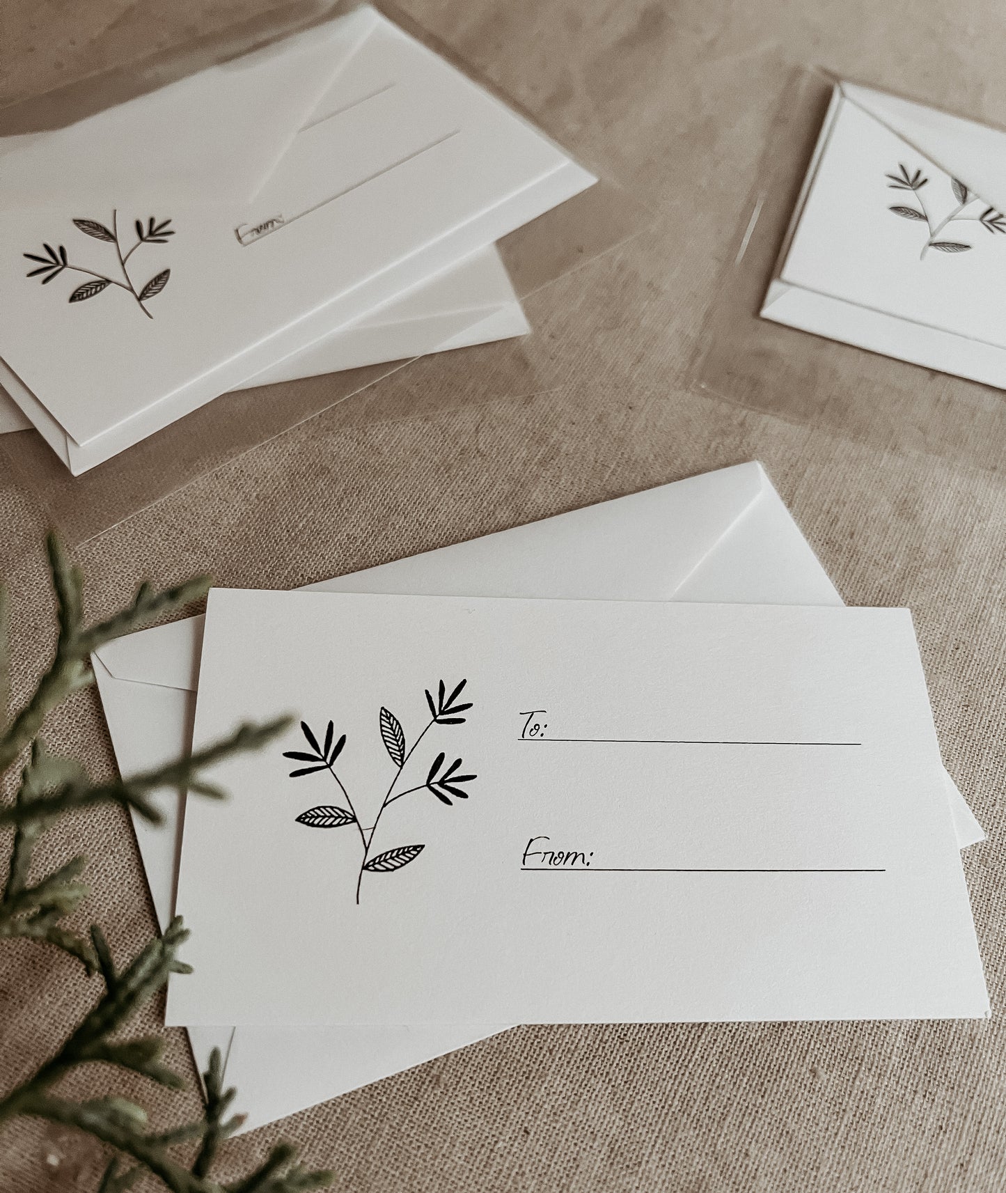 Mini Cards & Envelopes - Pack of 4 - Leaf Branch 2 by Natasha Prévost