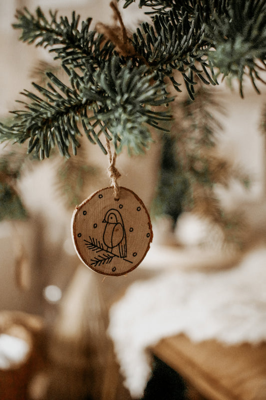 Handmade Wooden Ornaments - Set of 6