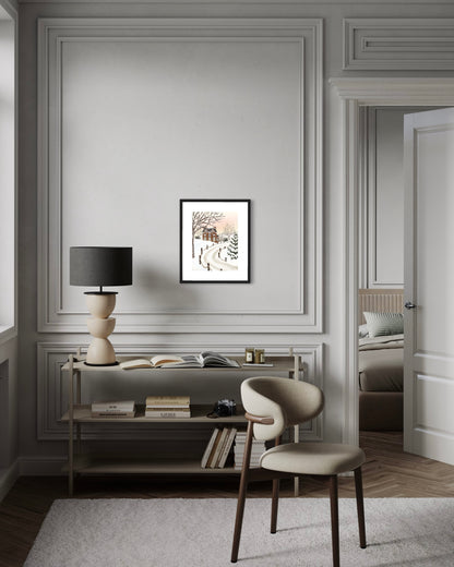 Print 390-Cozy Winter Road-Golden hour