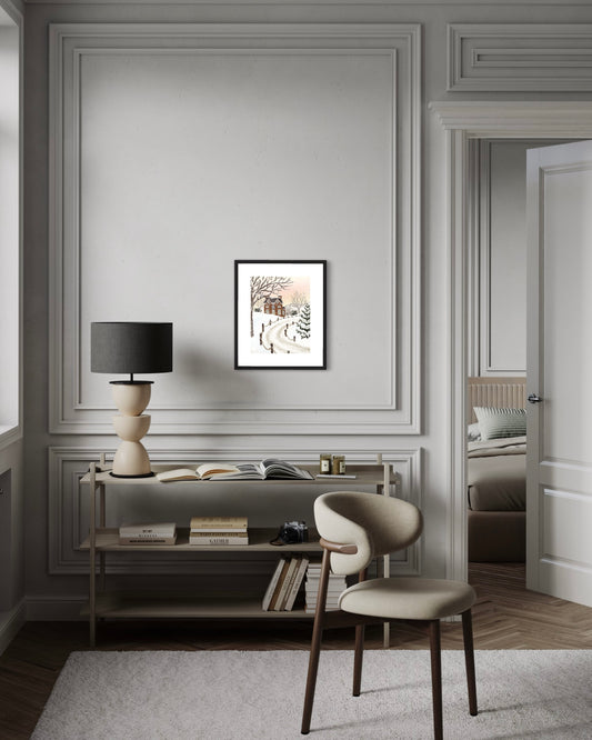 Print 390-Cozy Winter Road-Golden hour