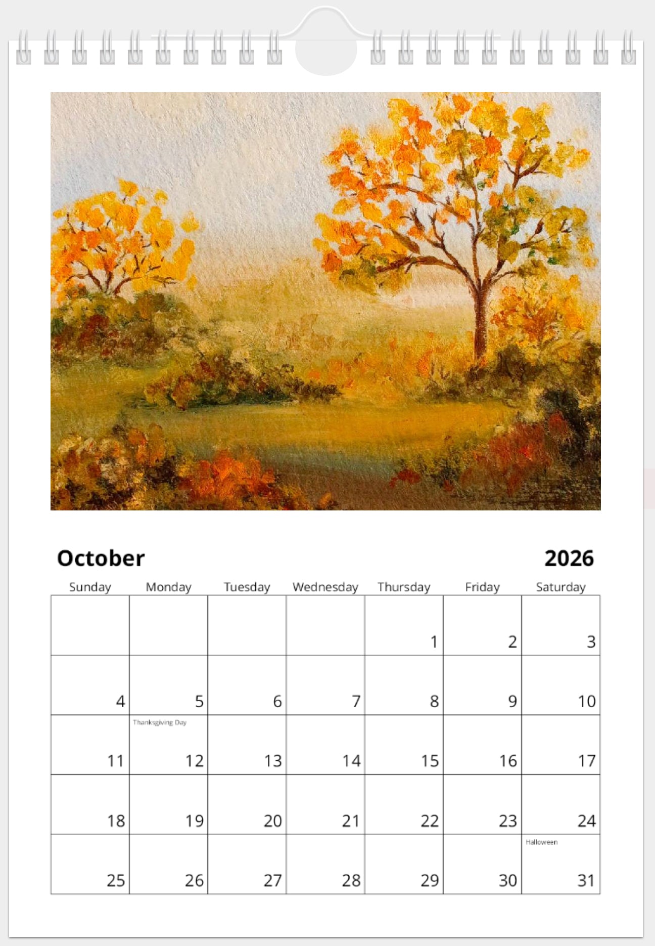 2026 Illustrated Calendar by Natasha Prévost