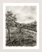 Print 407- Collection paysage fusain noir & blanc