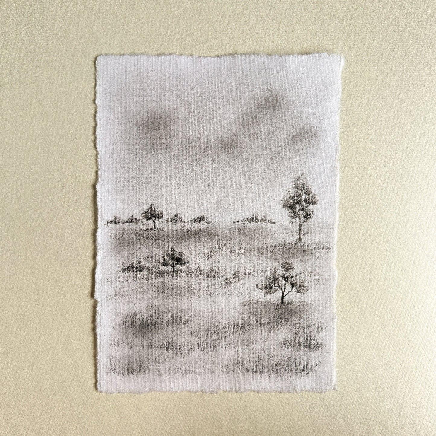 Original Drawing - Charcoal Landscape 3 by Natasha Prévost