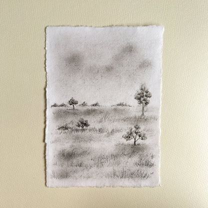 Original Drawing - Charcoal Landscape 3 by Natasha Prévost