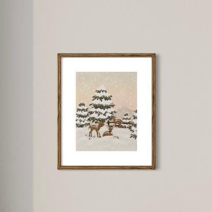 Print 392-Little Fawns in the Snow