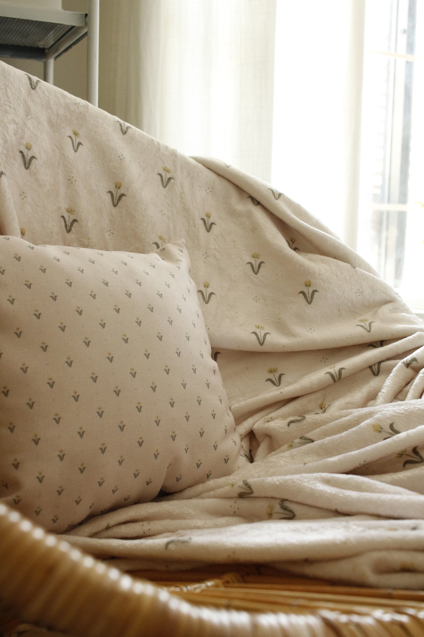 Soft Fleece Blanket - Tulips Pink Background by Natasha Prévost