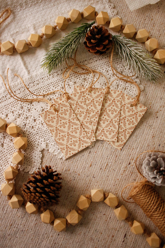 Gift Tags - Pack of 5 - Festive Pattern by Natasha Prévost