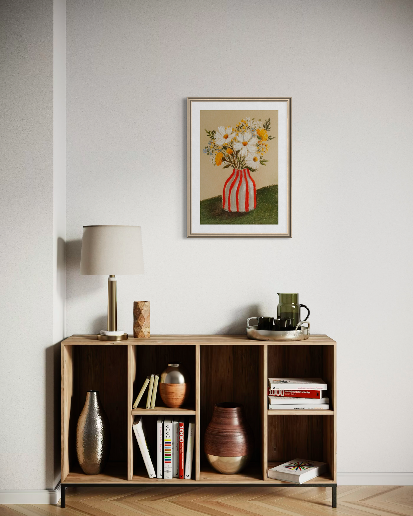 Art Print 558-Summer Stripes & Flowers by Natasha Prévost (Copy)
