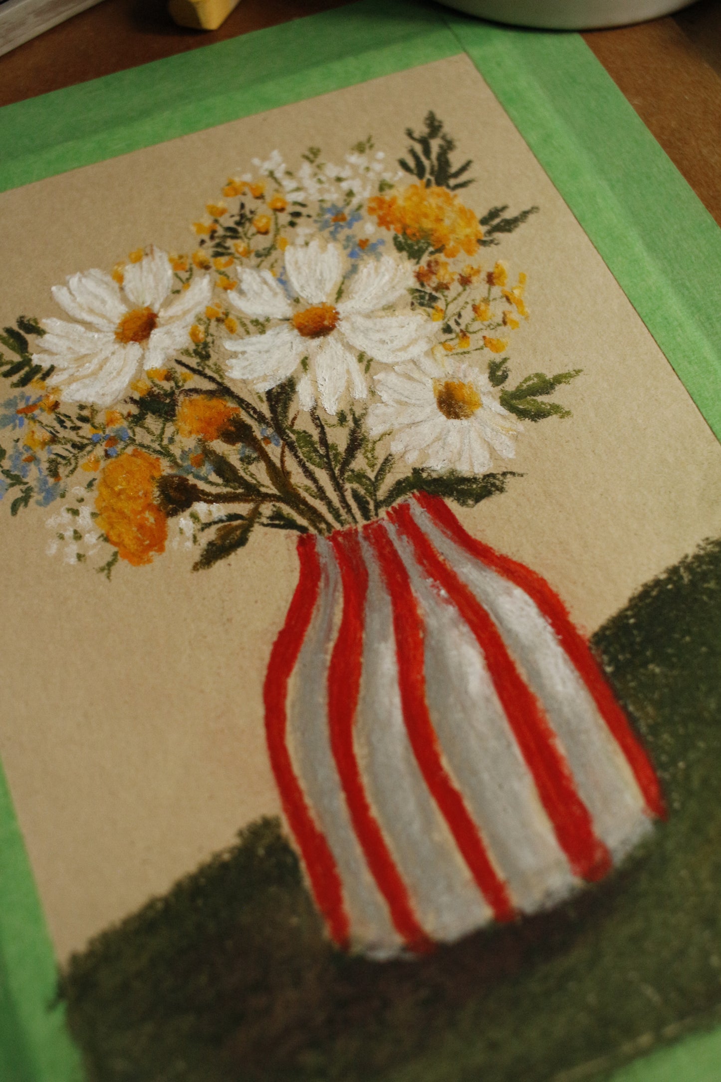 Tableau original-Summer stripes & Flowers