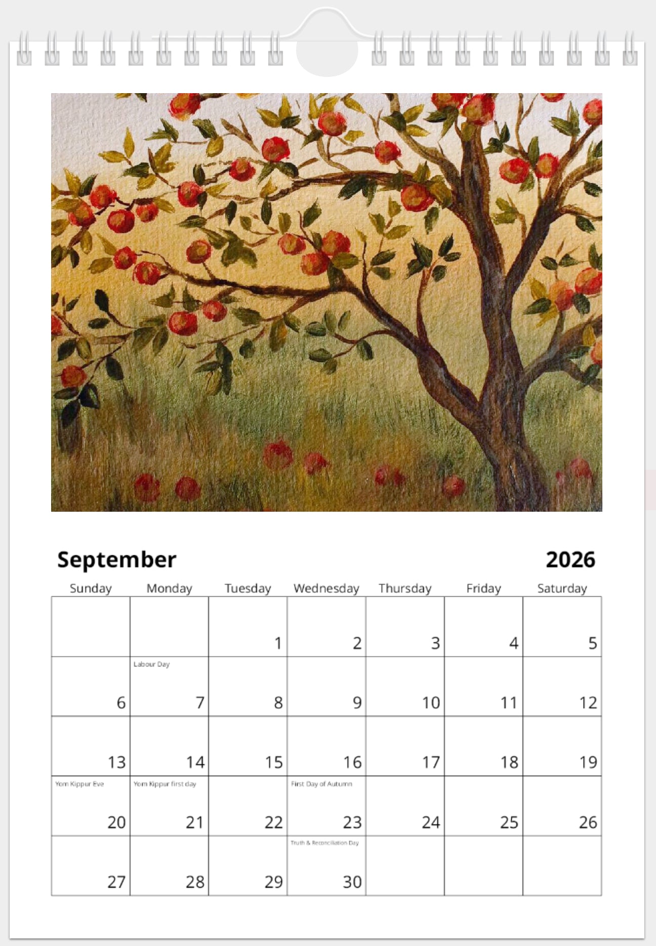 2026 Illustrated Calendar by Natasha Prévost