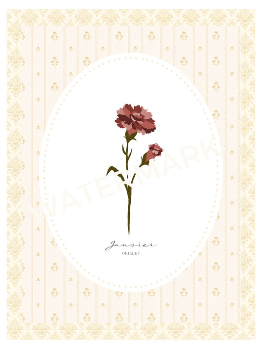 Art Print 533- Birth Flower series by Natasha Prévost