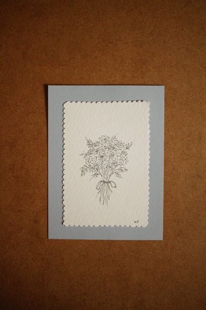 Mini Floral Bouquet Series - Original Drawing 2 by Natasha Prévost