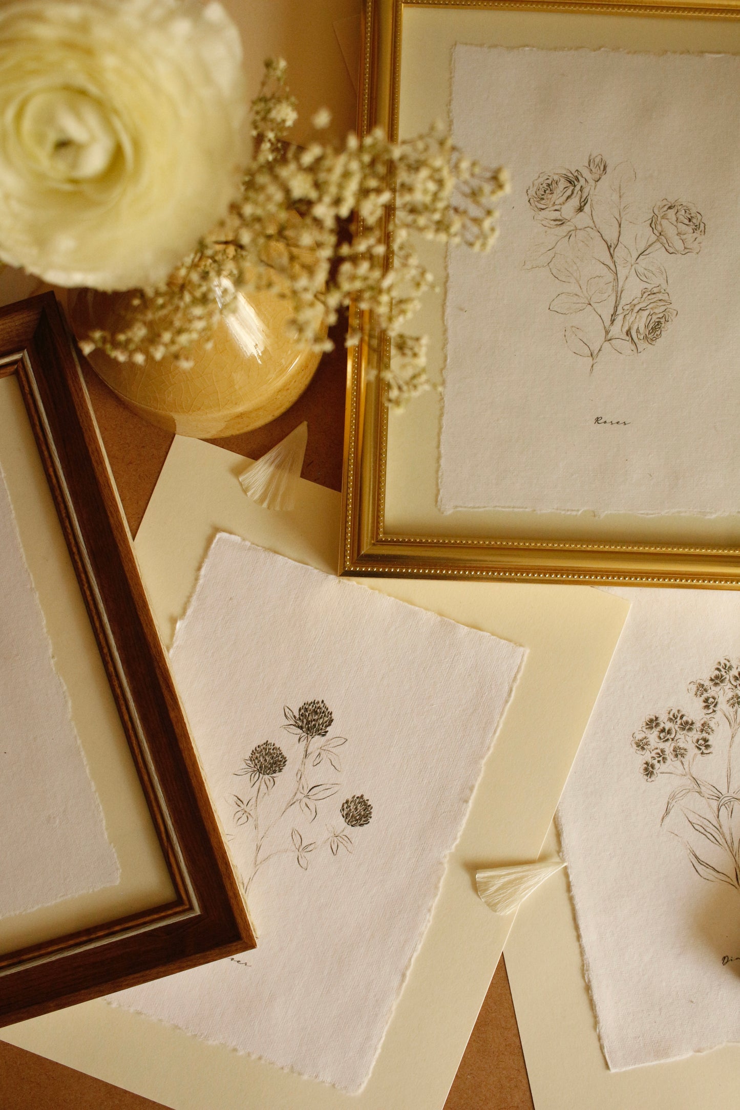 Art Print 455 - Black & White Charcoal Flowers Series by Natasha Prévost