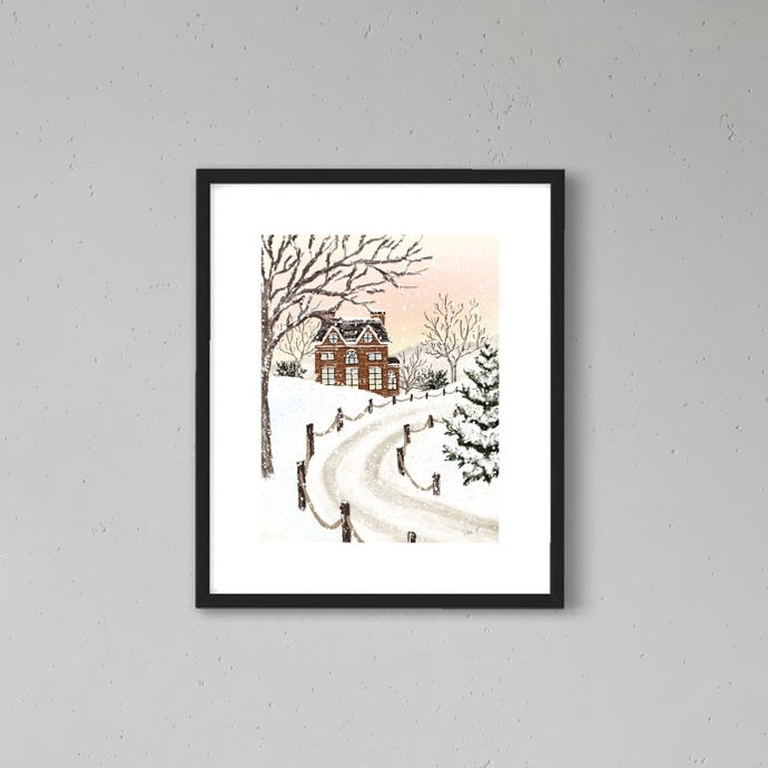 Print 390-Cozy Winter Road-Golden hour