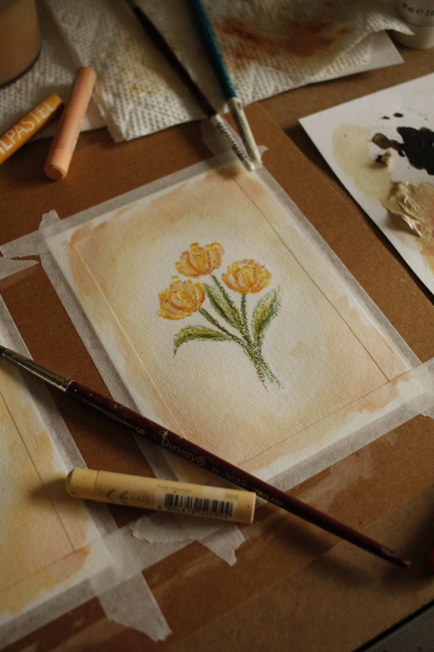 Tableau original-Yellow tulips
