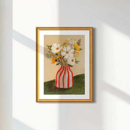 Art Print 558-Summer Stripes & Flowers by Natasha Prévost (Copy)