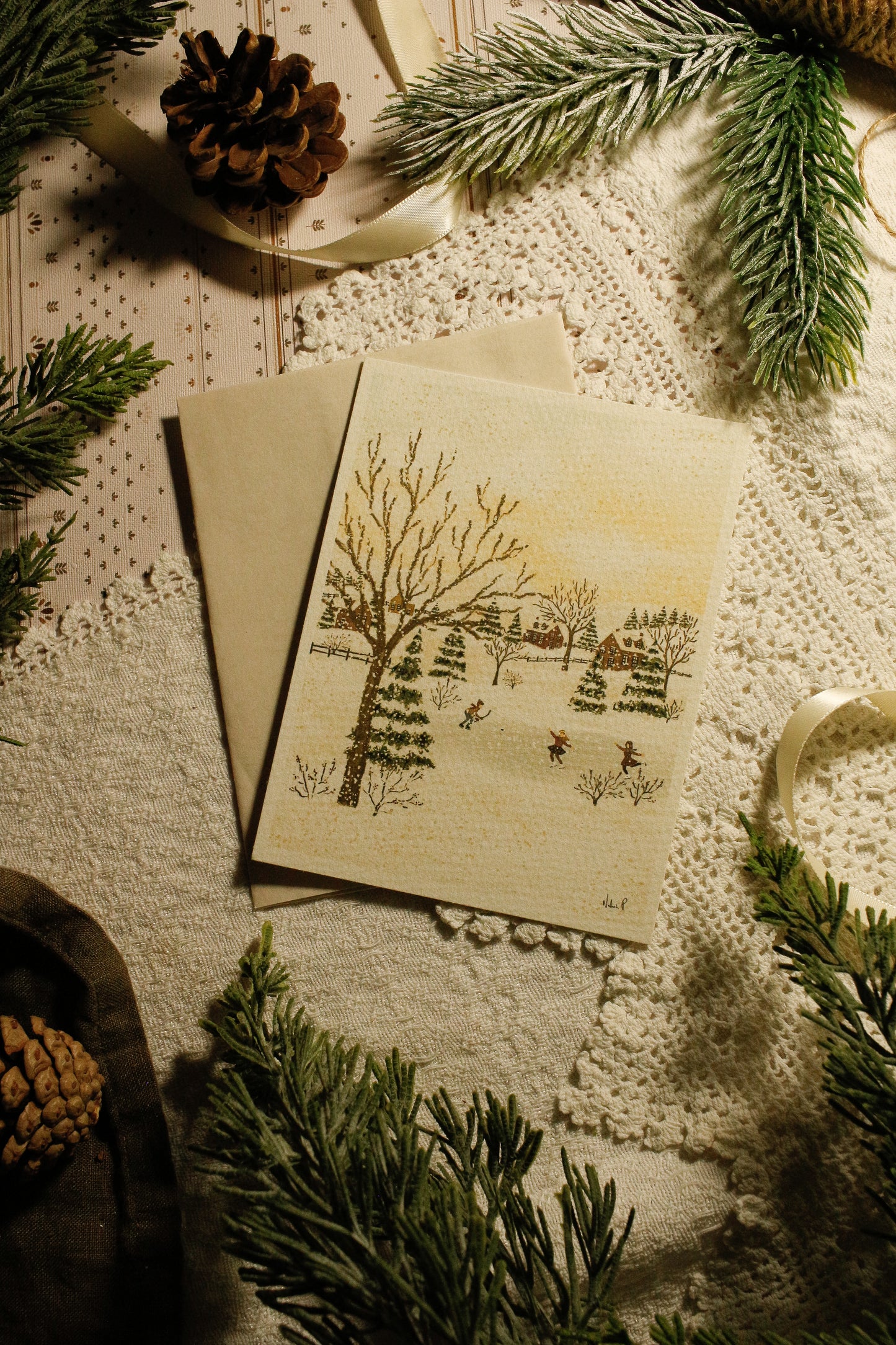 Art Print / Postcard with Envelope - 4"x6" - Textured Paper by Natasha Prévost