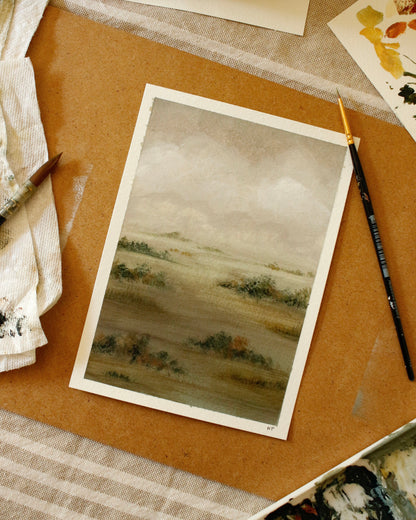 Original Painting - Autumn Series Gouache & Acrylic Landscape 7 by Natasha Prévost