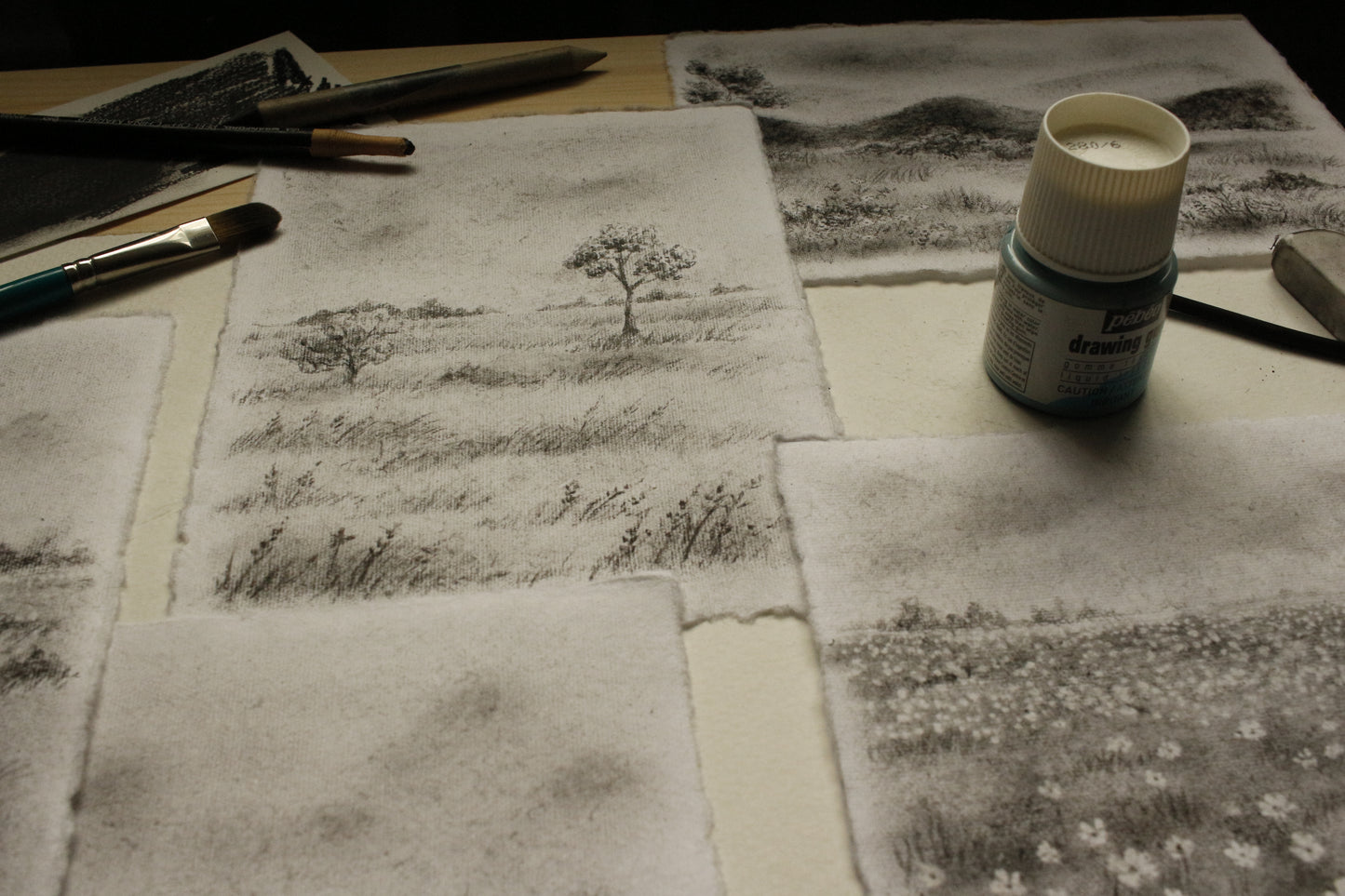 Original Drawing - Charcoal Landscape 5 by Natasha Prévost