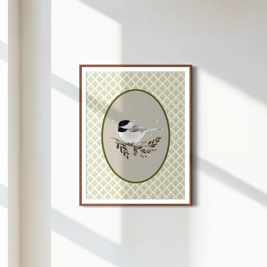 Print 525- Holiday Bird/Oval Edition