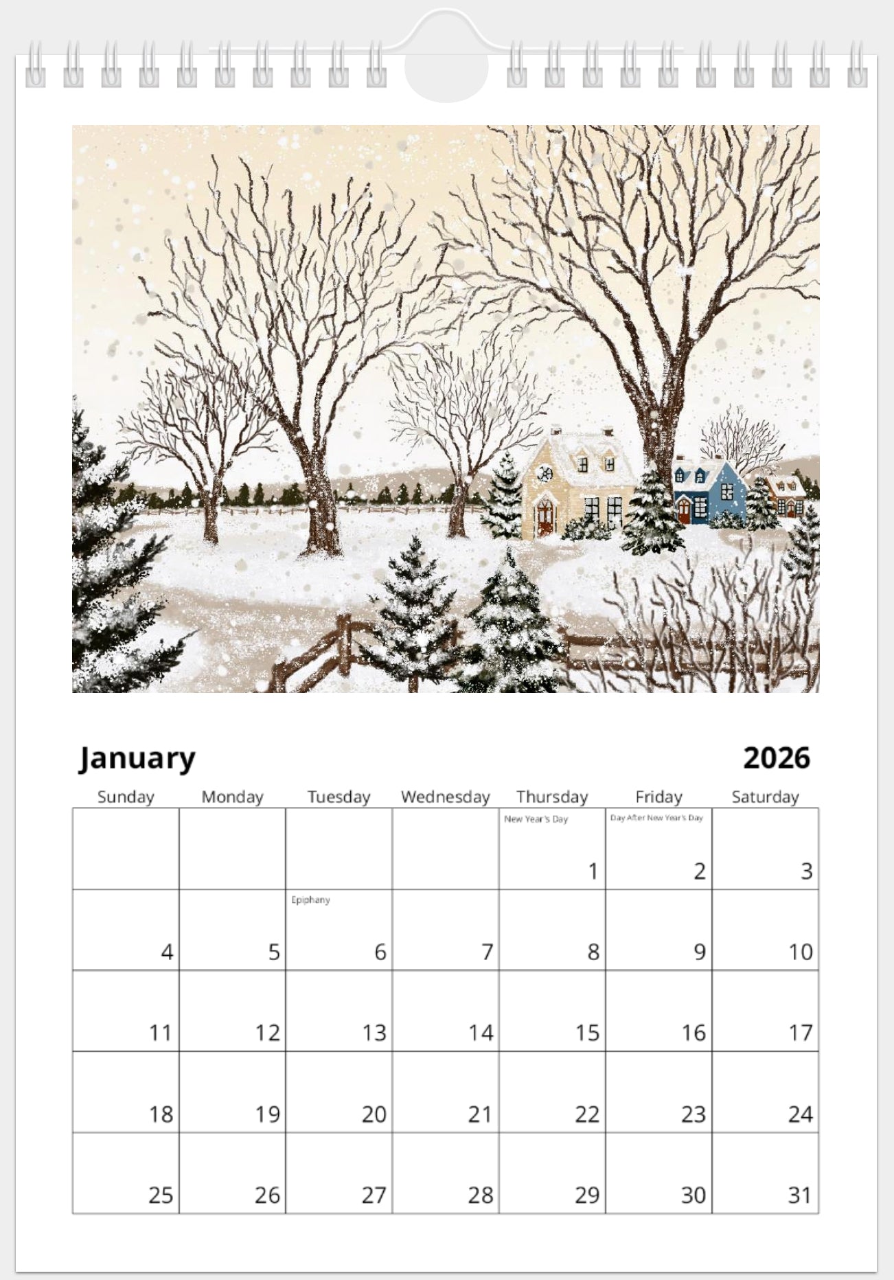 2026 Illustrated Calendar by Natasha Prévost