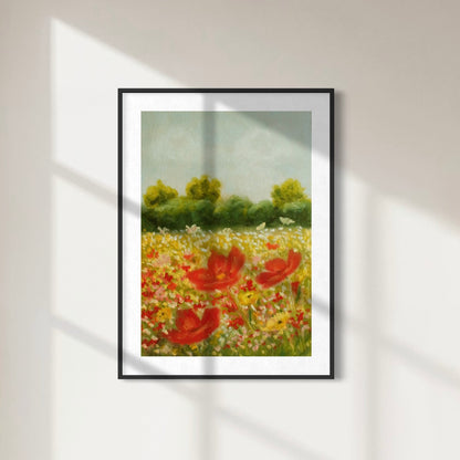 Art Print 563-Red Flower Field by Natasha Prévost