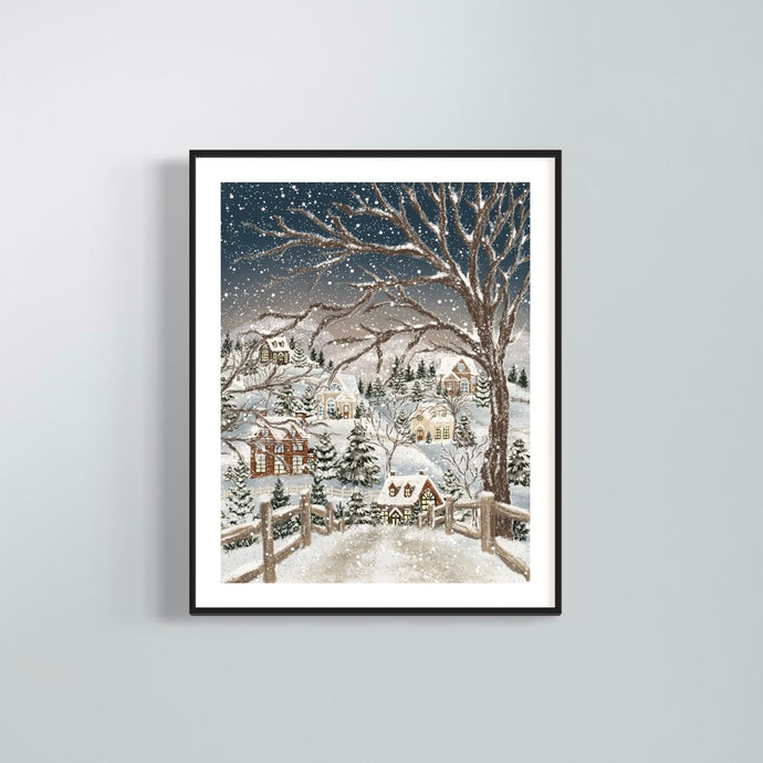 Print 423-Cozy Wintery Village