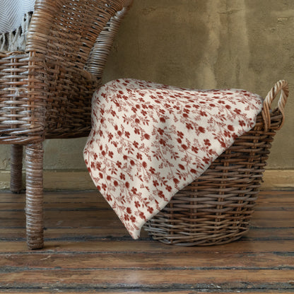 Throw blanket-Vines of Paradise pattern/Red