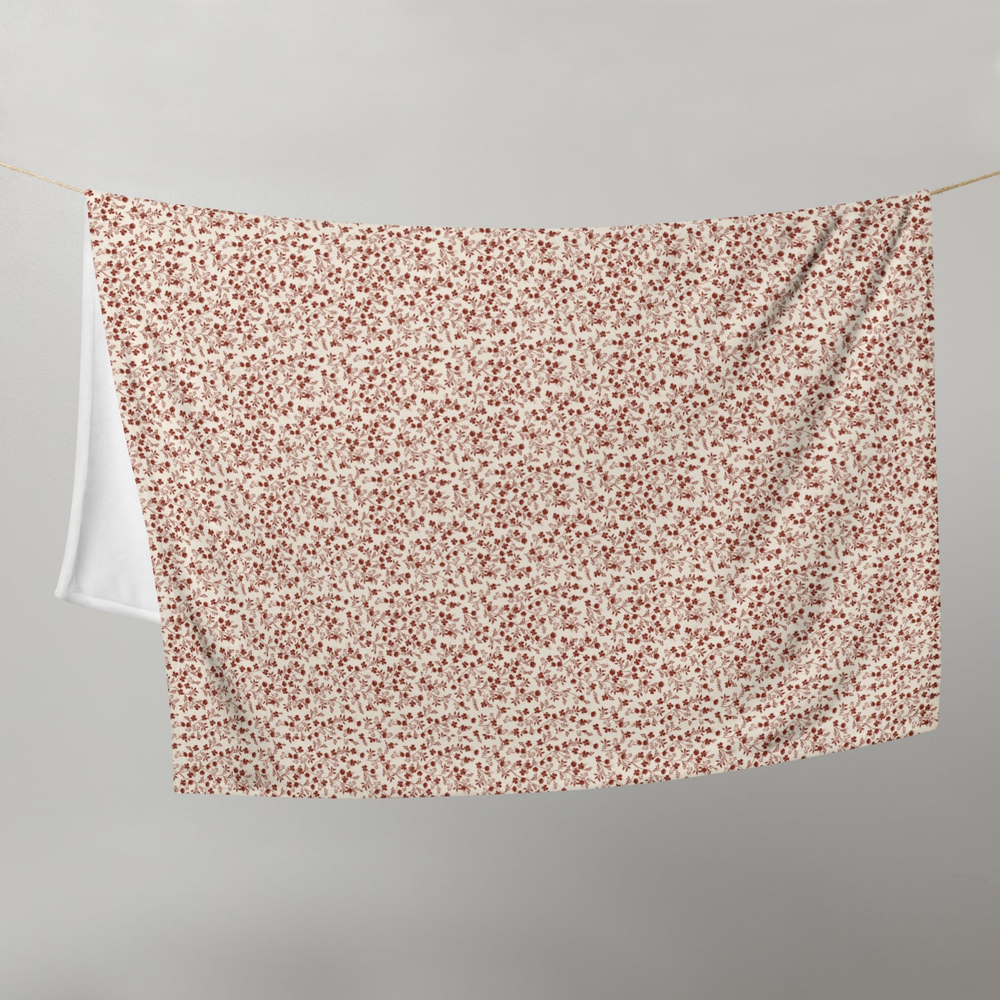 Throw blanket-Vines of Paradise pattern/Red