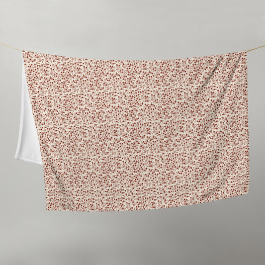 Throw blanket-Vines of Paradise pattern/Red