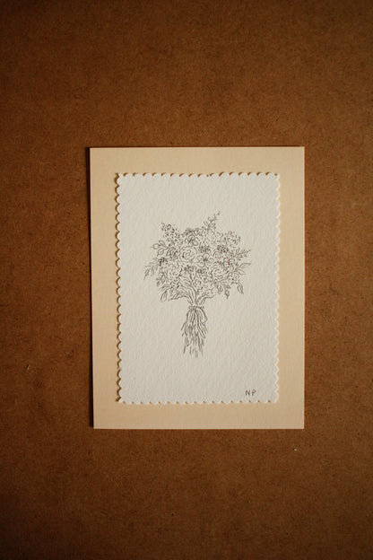 Mini Floral Bouquet Series - Original Drawing 1 by Natasha Prévost