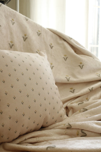 Soft Fleece Blanket - Tulips Pink Background by Natasha Prévost