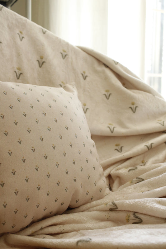 Soft Fleece Blanket - Tulips Pink Background by Natasha Prévost