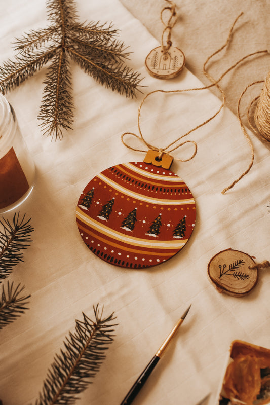 Boule décorative peinte à la main-Ornement 14