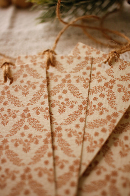 Gift Tags - Pack of 5 - Festive Pattern by Natasha Prévost
