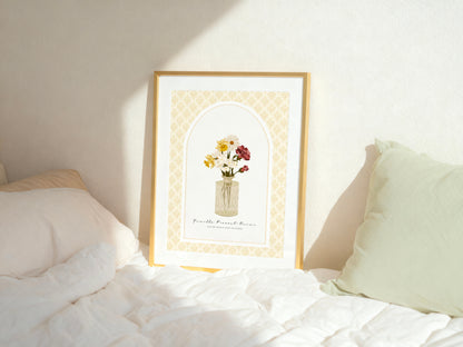 Art Print 546- Personalized Birth Flower Family Bouquet with Birth Months & Family Names by Natasha Prévost