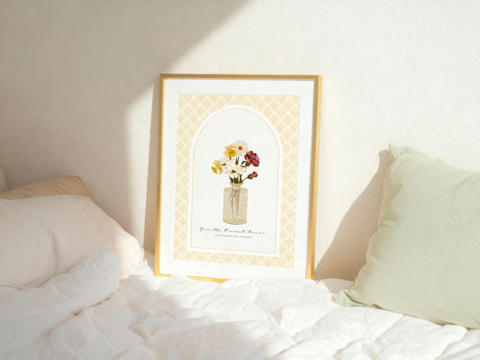 Art Print 546- Personalized Birth Flower Family Bouquet with Birth Months & Family Names by Natasha Prévost