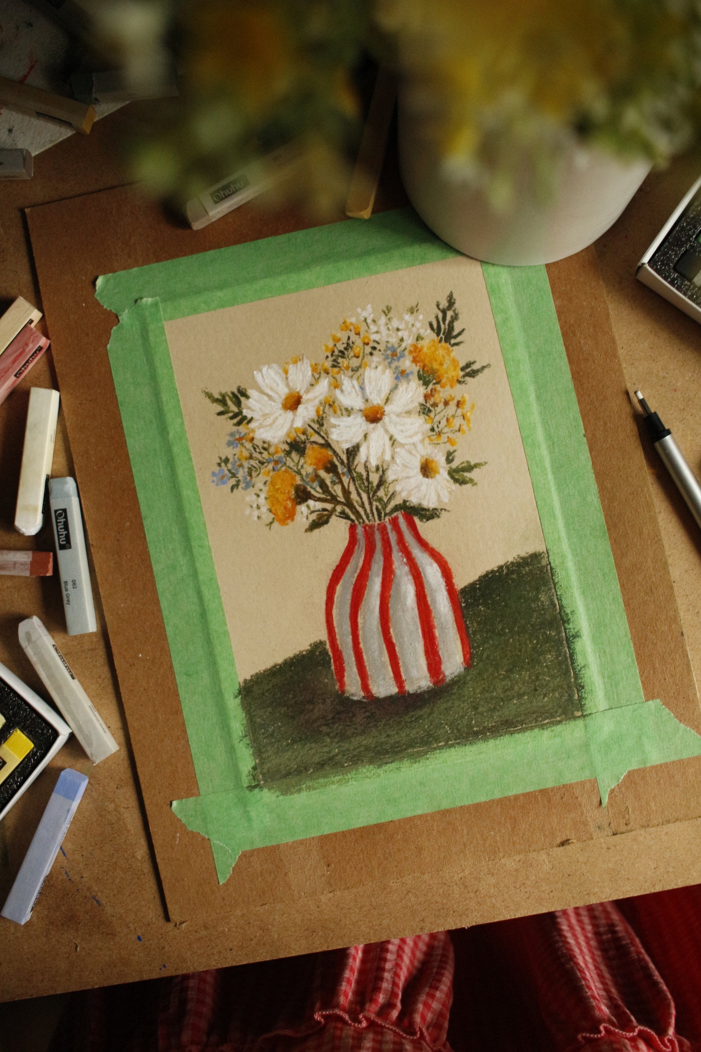 Tableau original-Summer stripes & Flowers