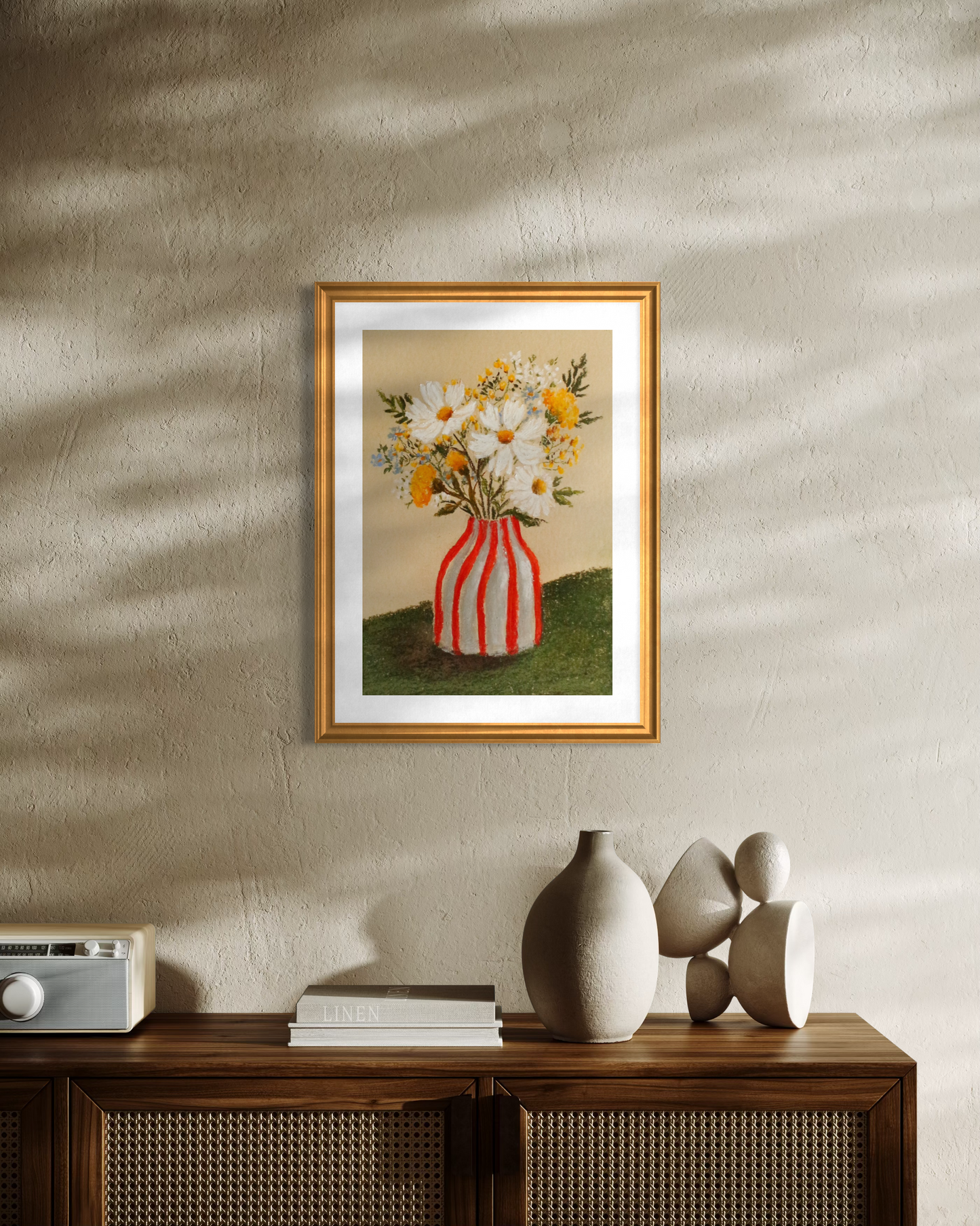 Art Print 558-Summer Stripes & Flowers by Natasha Prévost (Copy)