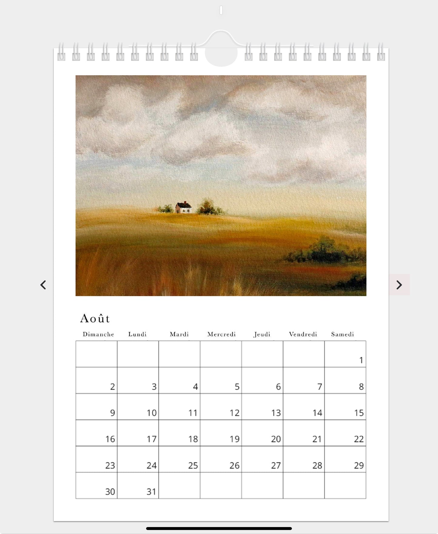 2026 Illustrated Calendar by Natasha Prévost