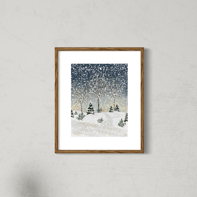 Print 385-Calm Snow in the Park-Night