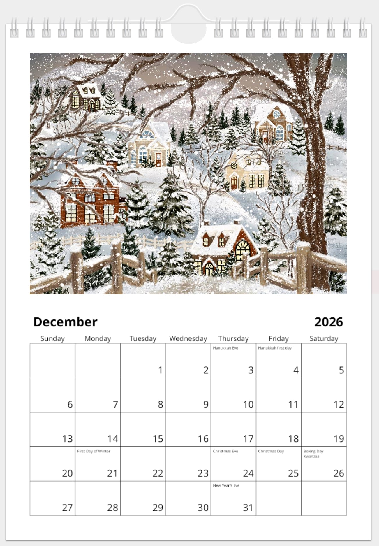 2026 Illustrated Calendar by Natasha Prévost