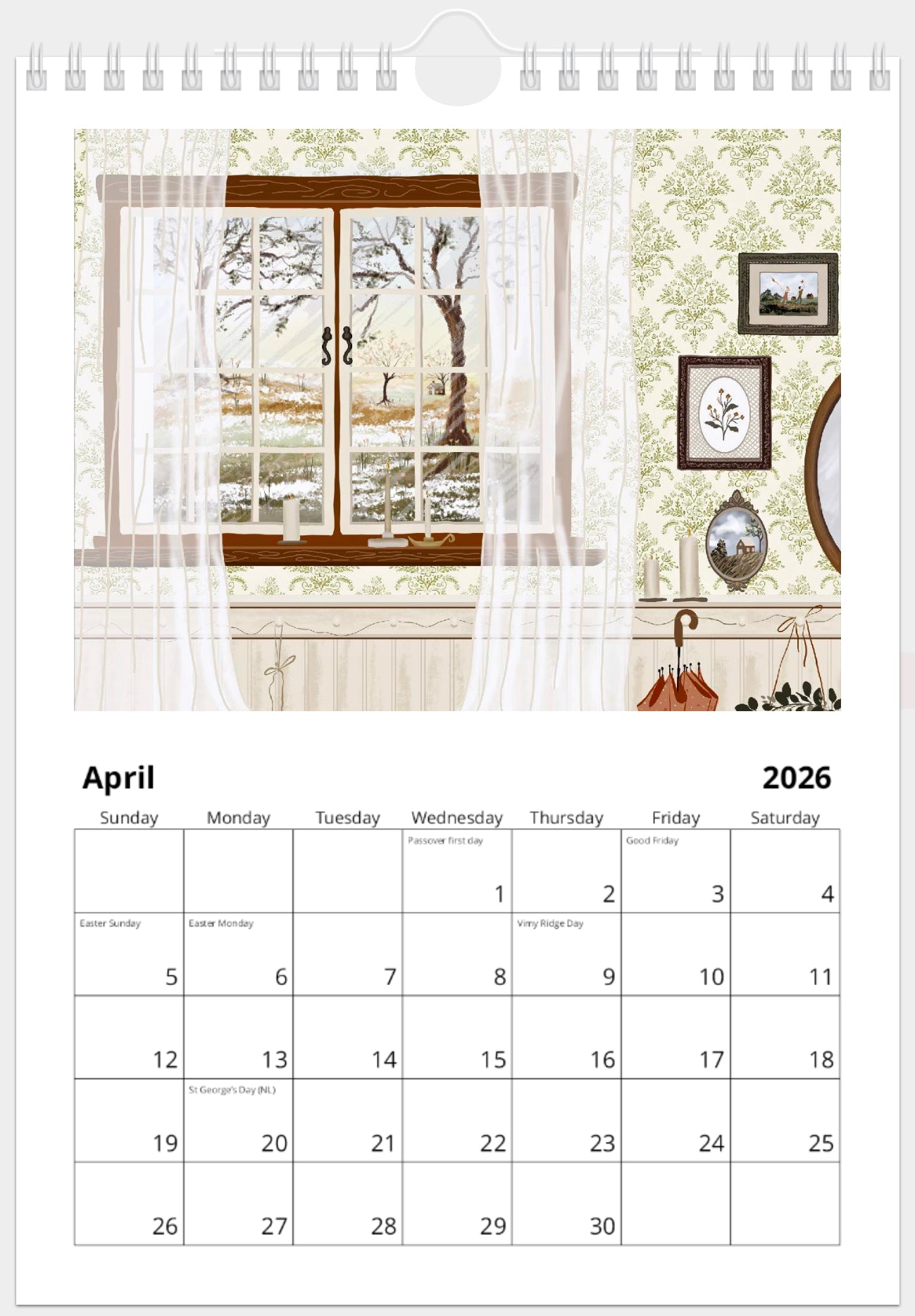 2026 Illustrated Calendar by Natasha Prévost